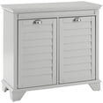 thumbnail image 1 of Crosley Furniture Lydia Panier en Bois d'Ingénierie et Lin, Gris/chrome, 1 of 22