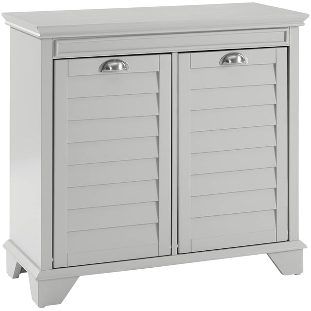 Crosley Furniture Lydia Panier en Bois d'Ingénierie et Lin, Gris/chrome