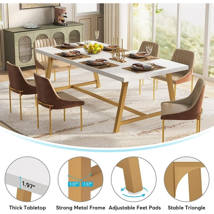 Tribesigns 70.87in Rectangular Wood Dining Room Table for 8 Tribesigns 70.87in Rectangular Wood Dining Room Table for 8