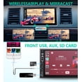 thumbnail image 3 of Double Din Car Stereo Compatible with Wireless Apple Carplay, Android Auto - 7" Touch Screen Car Audio Receiver with Bluetooth, AUX, FM Car Radio, 3 of 7