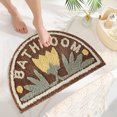 thumbnail image 2 of 1PCS Super Absorbent Non-Slip Bathroom Rug Shower Mat Doorway Toilet Washroom Thickened Semi-Circular Door Carpet for Living Room Bedroom, 2 of 9