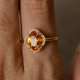 thumbnail image 5 of HeartsAndYou 1ct Natural Yellow Citrine Engagement Ring 14k SOLID Yellow Gold Halo Solitaire, 5 of 8