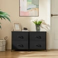 thumbnail image 6 of CONCETTA Nigtstand for Bedroom, Tall Chest Organizer with Fabric Bins, Steel Frame, Black, 6 of 7
