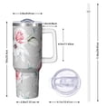 thumbnail image 2 of Floral 40oz Tumbler– Stainless Steel Insulated Tumbler with Handle and Straw, Large Capacity Travel Cup for Hot & Cold Drinks,Thanksgiving,Christmas, Spring,Flower, 2 of 6