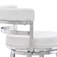 thumbnail image 6 of Madrid 26" Counter Height Swivel White Faux Leather and Brushed Stainless Steel Bar Stool, 6 of 10