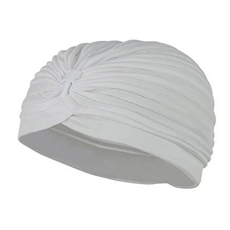 Jacobson Hat Co. Women's TURBAN Gypsy Head Dress Spandex Hat WHITE