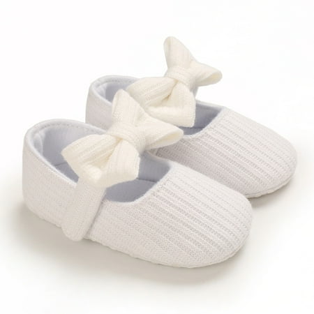 

Baby Girls Cute Mary Jane Flats With Bow Decoration Non-slip Soft Sole Sweet Toddler Shoes For Walking Autumn And Spring