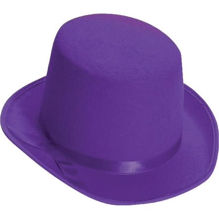 Morris Costumes New Adult Brightly Colored Felt Top Hat Purple One Size, Style FM67646