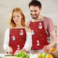 thumbnail image 3 of Red Christmas Snowman Apron-Garden Aprons for Women with Pockets-Cotton Linen Waterproof Kitchen Cooking Gardening Aprons Adjustable for Kitchen,Cooking,BBQ and Salon 32"x27", 3 of 7