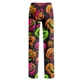 thumbnail image 5 of LNZGNM Classic Halloween Pumpkin Pajama Pants Halloween Pumpkin Print Holiday Movie Night Straight Leg Drawstring Waist Trick or Treat Loungewear, (XL), 5 of 5