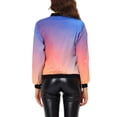 thumbnail image 3 of Allegra K Women's Standing Collar Long Sleeve Full Zip up Short Bomber Jacket, 3 of 5