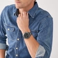 thumbnail image 4 of Fossil Machine Reloj de cuarzo de acero inoxidable con tres manecillas para hombre, 49 mm, color: humo (modelo: FS5970), 4 of 5