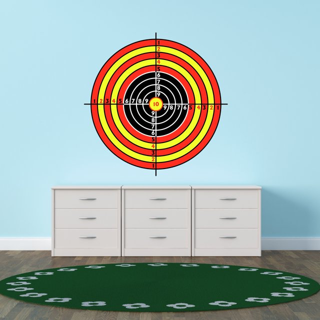 Sports Wall Decals for Boys Bedroom Colored Bullseye Target Board