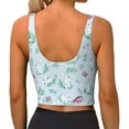 thumbnail image 3 of Fotbe Rabbit And Butterfly Pattern Womens' Sports Bra Longline Wirefree Padded with Medium Support Sports Moisture-Wicking Workou Vest,Tank Top-Medium, 3 of 9