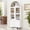 White Withdoors, variant on Aisword 71" Tall Arched Bookcases, 5-Tier Modern Farmhouse Bookshelf with Adjustable Shelves & Sliding Doors, Wood Display Storage Cabinet for Living Room, Office, Black