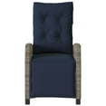 thumbnail image 2 of vidaXL Reclining Garden Chair with Footrest Grey Poly Rattan, 2 of 5