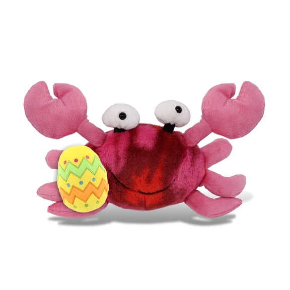 DolliBu Super Soft Pink Tie-Dye Crab with Yellow Easter Egg Plush - Perfect Crab Stuffed Animals for Easter Basket, Easter Egg Stuffed Animal Spring Toys for Girls, Boys, and Babies - 12 Inches