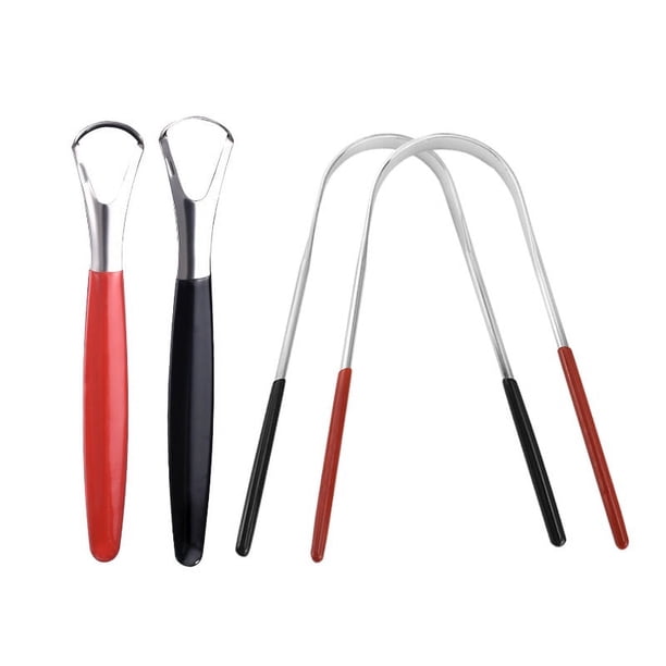 4 Raspadores de Lengua, Reducen el Mal Aliento, Raspadores de Lengua para Adultos, Niños, Raspadores de Lengua de Metal de Acero Inoxidable, Cepillos Limpiadores, Lengua Limpia Oral