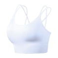 thumbnail image 6 of COMVALUE Womens Padded Sports Bra Fitness Workout Running Camisole Crop Top with Built in Bra (White, S), 6 of 6