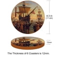 thumbnail image 3 of Columbus Day 6Pcs Round Microfiber Leather Bar Coasters, 11x11 cm/4.3x4.3 in, Drink Mats for Home and Kitchen, Absorbent Cup Coasters Set for Drinks, 3 of 6