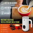 thumbnail image 3 of Milk Frother and Steamer 4 in 1 Automatic Coffee Steamer Frother, 11.8OZ / 350ML Warm and Cold Foam Frother for Coffee,Latte, Cappuccino, Macchiato,, 3 of 3