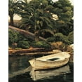 thumbnail image 2 of Romeu, Poch 12x14 Black Ornate Wood Framed with Double Matting Museum Art Print Titled - Barca y Palmeras, 2 of 4