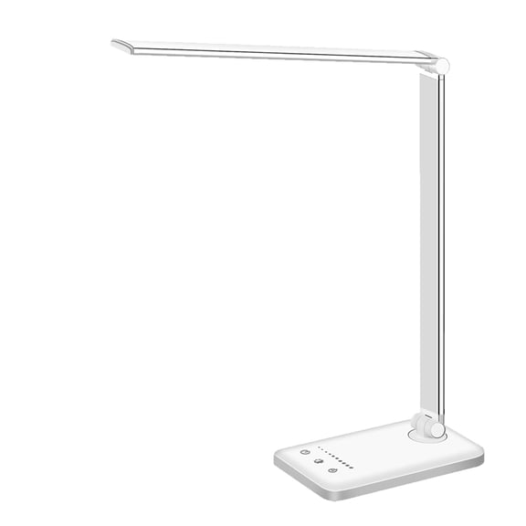 LED Desk Lamp with USB Charging Port, 5 Color Modes & 10 Brightness Levels, Foldable Eye-Caring Table Lamp with Auto Timer, Adjustable Gooseneck Desk Light for Home Office Study Bedroom