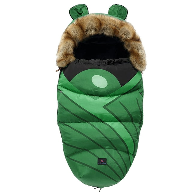 Saco de dormir de invierno para bebé, resistente al viento, cálido, para cochecito de bebé. Cigarra verde
