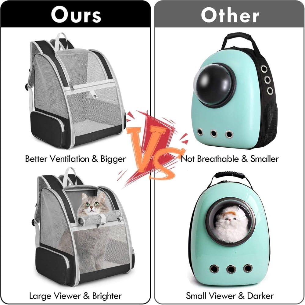 MAXVINI Pet Carrier Backpack for Cats and Dogs, Breathable Mesh, Ventilated Travel Bag