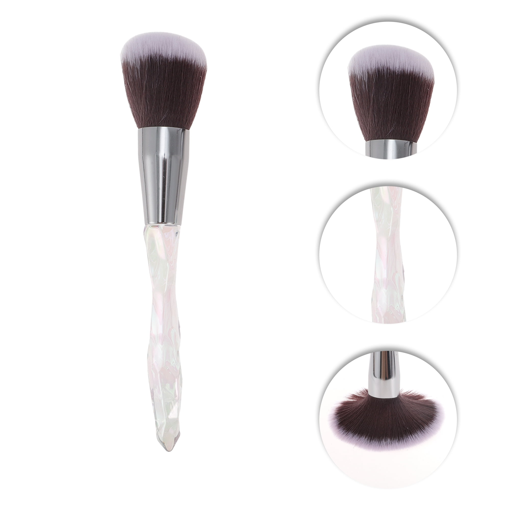 Unique Bargains 10 Pcs Convenient Makeup Brush Set for Travel White, Brown