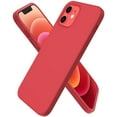 thumbnail image 1 of Tasnim Compatible with iPhone 12 Case 6.1 and iPhone 12 Cover, Slim Liquid Silicone 3 Layers Full Covered Soft Gel Rubber Case Cover 6.1 inch - Red, 1 of 5