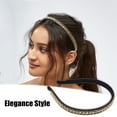 thumbnail image 3 of Unique Bargains 1 Pcs Rhinestone Headband Faux Crystal Headbands Hair Accessories for Women Champagne 0.47 Inch Wide, 3 of 7