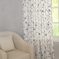 thumbnail image 4 of Kitchen Curtain Panels, Back Tab & Rod Pocket Curtain Drapes for Living Room, Blue Flowers & Vines Pattern Embroidered Window Curtains, 52 x 63 Inches, Blue, 2 Panels, 4 of 16