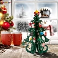 thumbnail image 3 of Spencer 7.5 inch Tabletop Mini Wooden Christmas Tree with 24 Mini Ornaments for Christmas Decorations （Green）, 3 of 8