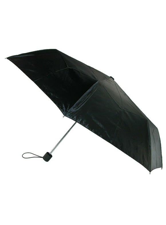 Size one size Basic Manual Open and Close Solid Black Compact Umbrella