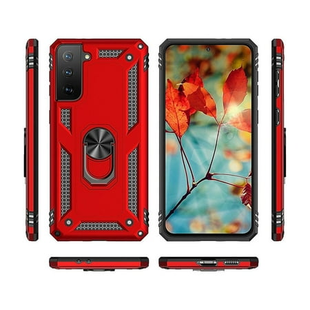 SaharaCase - Military Kickstand Series Case for Samsung Galaxy S21 FE 5G - Red