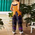 thumbnail image 4 of Halloween Jumpsuits for Women Linen Oversized Sleeveless Dressy Floral Print Adjustable Strap Rompers, 4 of 6