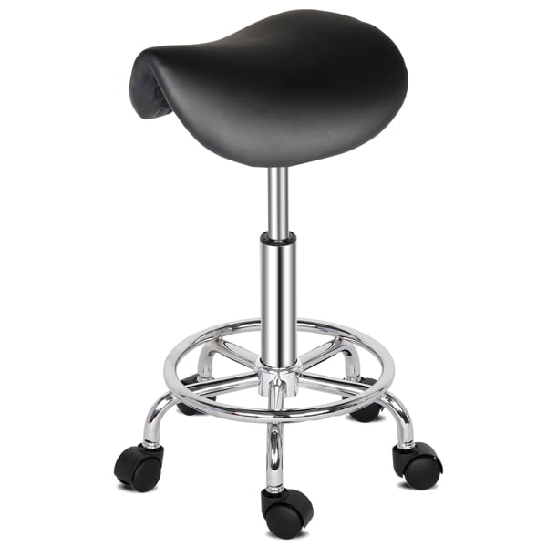 Saddle Stool Rolling Chair, Height Adjustable Hydraulic Stool Seat with