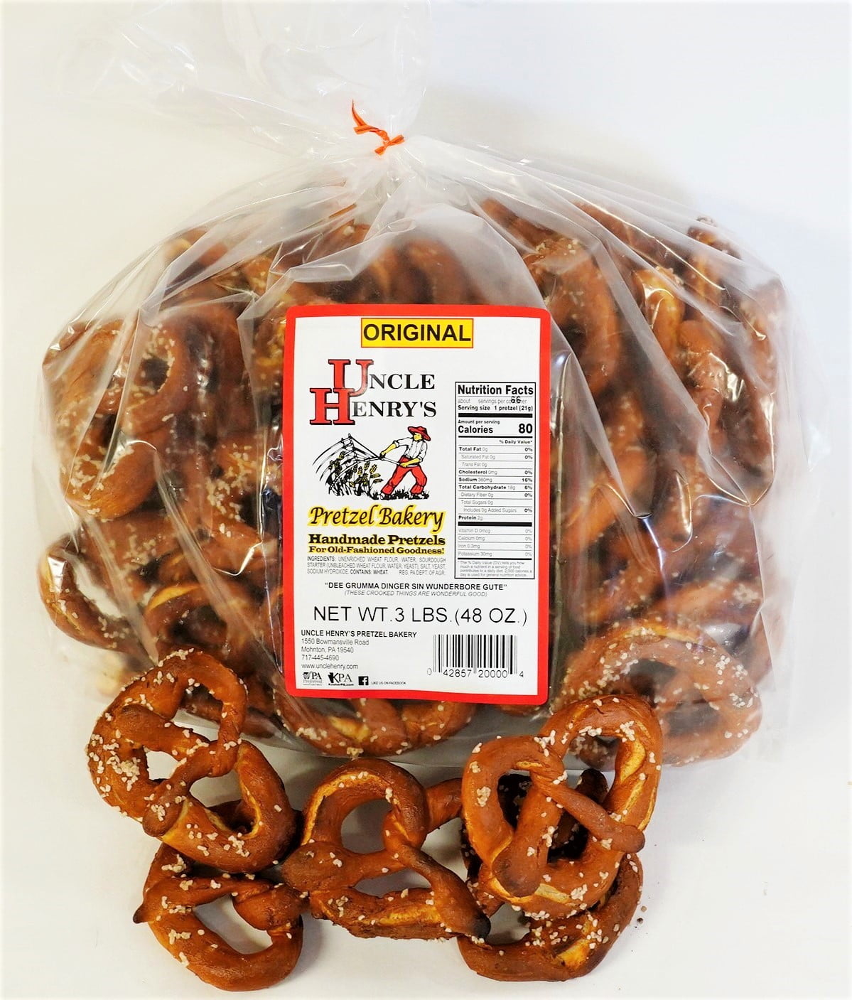 Uncle Henry's 3 lb. Bag Original Regular Pretzels
