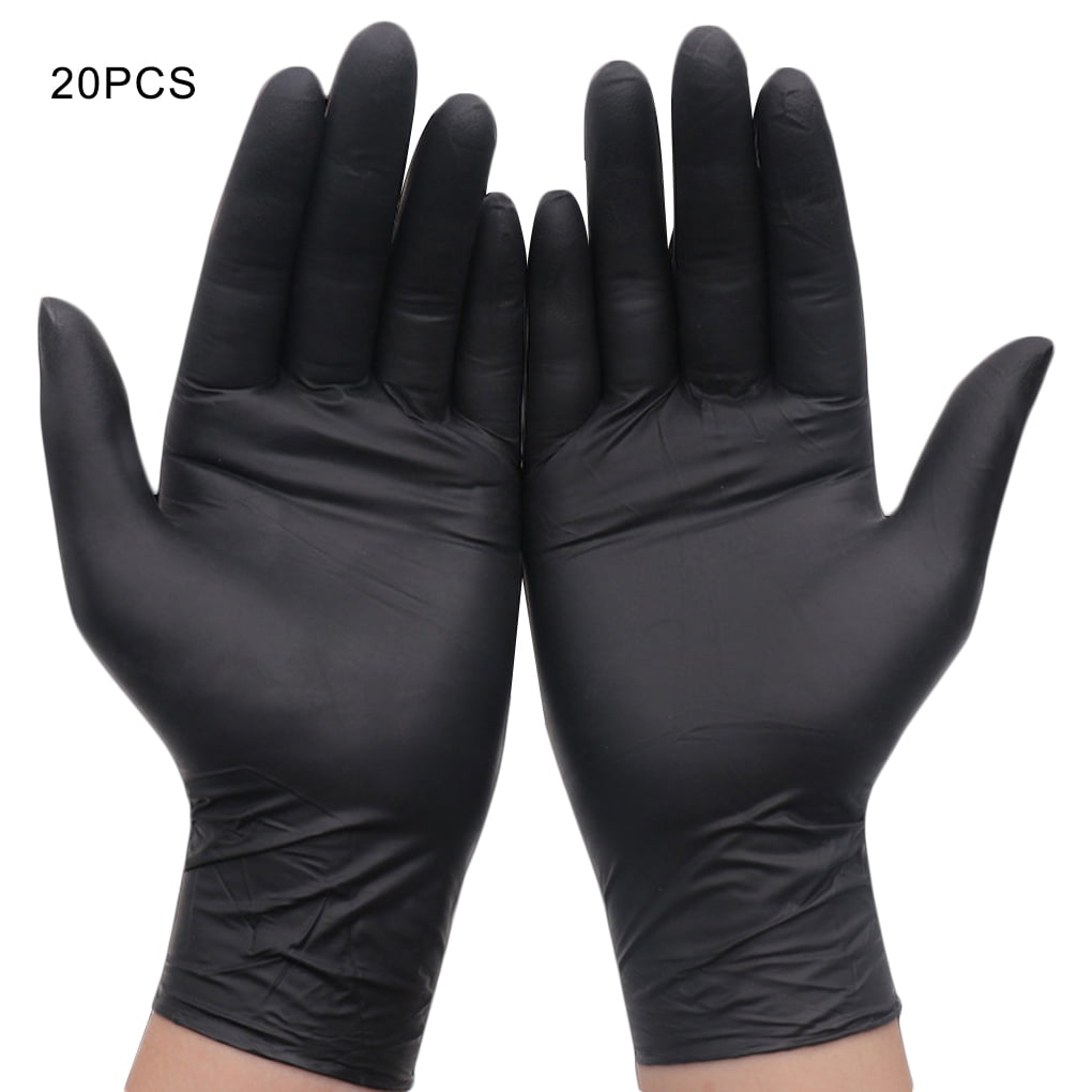Loneflash 100PCS Latex-Free Gloves Black Nitrile Disposable Beauty Care Tattoo Latex-Free Gloves Nitrile Gloves 
