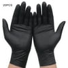 20pcs Black Disposable Gloves PVC Household Cleaning Gloves Elastic Universal Beauty Care Body Art Garden Gloves Plus Size XL Black S