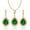 Green, variant on Teardrop Jewelry Set for Women - Sterling Silver Small Teardrop Cubic Zirconia Crystal CZ Rhinestone Drop Earrings and Pendant Necklace Set for Wedding Bride Bridesmaids Mother of Bride Prom Party