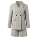 thumbnail image 5 of Conjunto de dos piezas de lino para mujer: chaqueta de manga larga con botones y pantalones cortos de cintura alta, 5 of 8