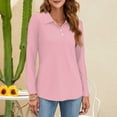 thumbnail image 2 of Lumtrix Women'S Polo Shirts Long Sleeve Collared T Shirt Golf Shirt Business Casual Tee Casual Tops Button Down Pink L, 2 of 7