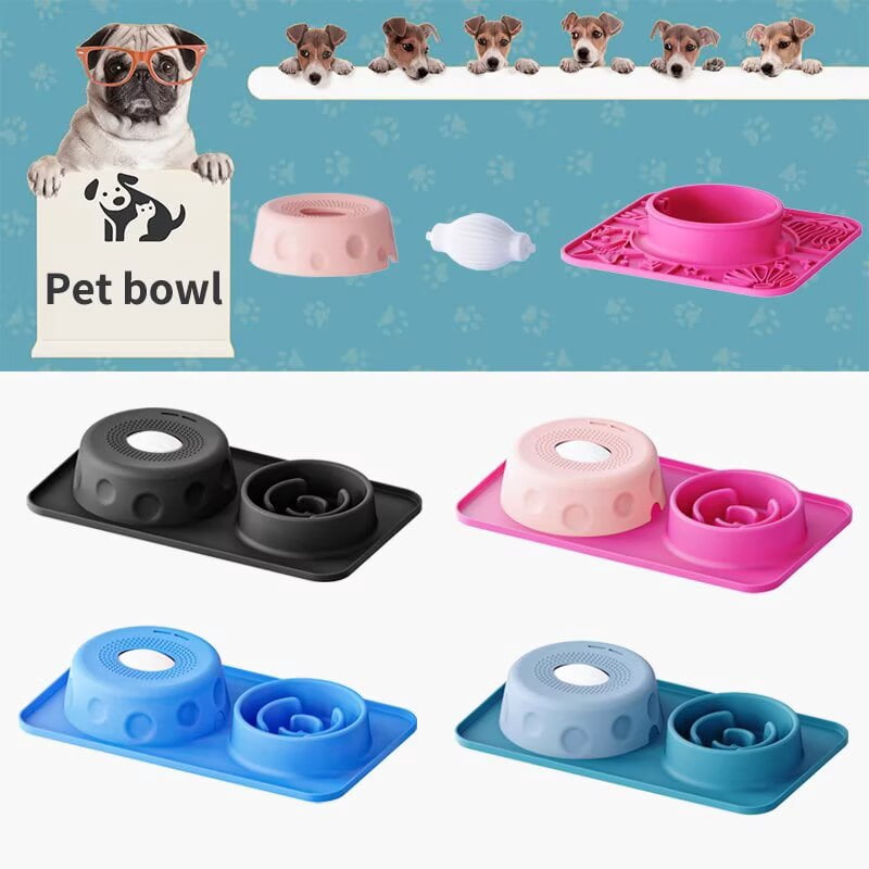 Large Silicone Dog Lick Bowl, Gen 3 Standard Slow Feeder Lick Mat with Suction Base, Anxiety Relief for Dogs & Cats, Blue-Green Combo