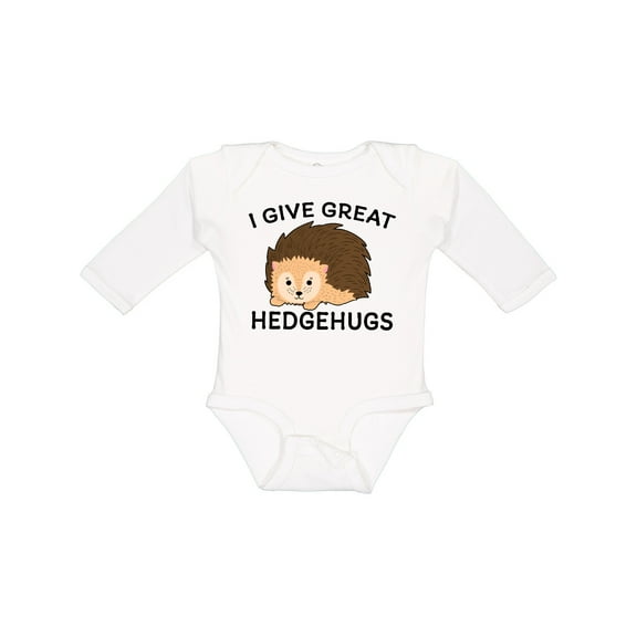 Inktastic I Give Great Hedgehugs with Cute Hedgehog Boys or Girls Long Sleeve Baby Bodysuit