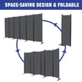 thumbnail image 4 of YASRKML 6 Panel Folding Privacy Screen, 6Ft Tall Room Divider with Wider Support Feet, Portable Wall Dividers Room Partition, Grey, 4 of 7