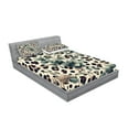 thumbnail image 2 of Ambesonne Leopard Print Fitted Sheet & Pillow Sham Set, Bold Eucalyptus Leaf, Calking, Camel and Laurel Green, 2 of 2