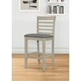 thumbnail image 5 of Home Design Posey 5-Piece Counter Set, Antique Gray/Gray, Square Table with Slat-Back Cushioned Chairs, Modern Minimalist Style, 5 of 6
