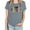 Gray, variant on ICHUANYI Mardi Gras Women's Tops Stylish Crewneck Print Short Sleeve T-shirt Casual Loose Shirts Cloth New Trending